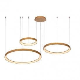 Lucide Vidal 120W LED Ceiling Pendant In Matt Gold Finish