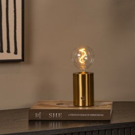 Lucide Vivo USB Rechargeable LED Touch Table Lamp - Matt Gold