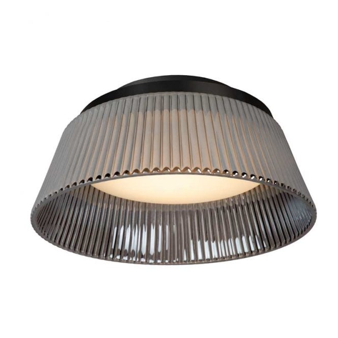 Lucide Vixi LED Glass Flush Fitting In Smoked Grey Finish