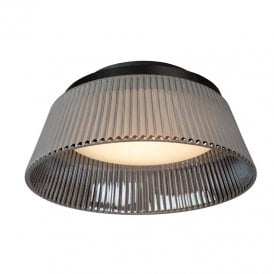 Lucide Vixi LED Glass Flush Fitting In Smoked Grey Finish