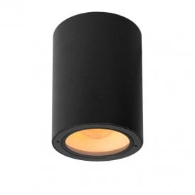 Lucide Volantis Outdoor Single Light Ceiling Spotlight Fitting In Black Finish