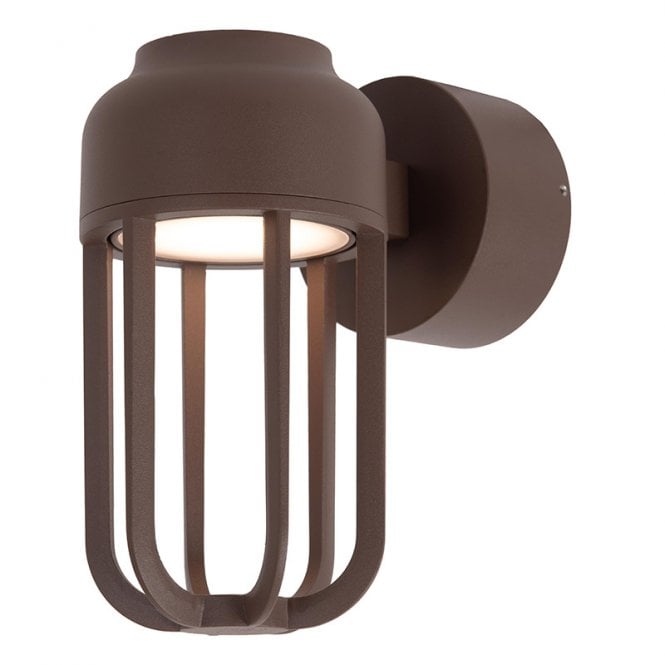 Lucide Wells LED Outdoor Wall Light - Rust Brown