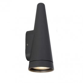 Lucide Wizard Single Light Outdoor Flush Wall Fitting In Anthracite Finish