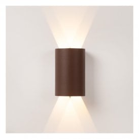 Lucide York LED Outdoor Up & Down Wall Lght - Rust Brown