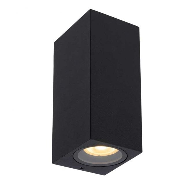 Lucide  Zaro 2 Light Up & Down Outdoor Aluminium Wall Fitting in Black Finish