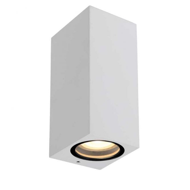 Lucide  Zaro 2 Light Up & Down Outdoor Aluminium Wall Fitting in White Finish