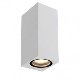 Lucide Zaro 2 Light Up & Down Outdoor Aluminium Wall Fitting in White Finish