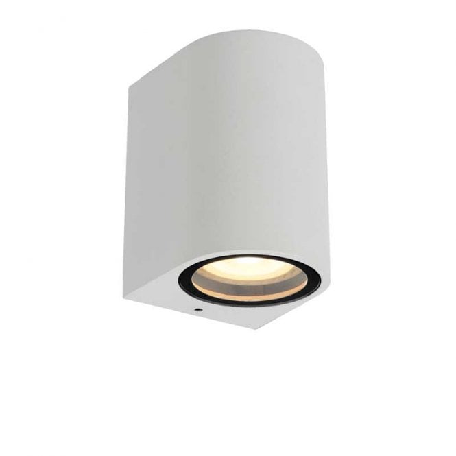 Lucide  Zaro Curved Single Light Outdoor Aluminium Wall Fitting in White Finish