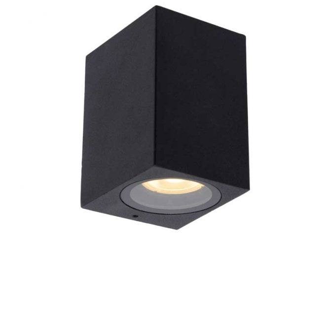 Lucide  Zaro Single Light Outdoor Aluminium Wall Fitting in Black Finish