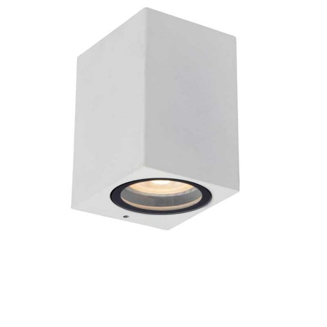 Lucide  Zaro Single Light Outdoor Aluminium Wall Fitting in White Finish