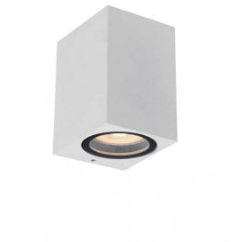 Lucide Zaro Single Light Outdoor Aluminium Wall Fitting in White Finish