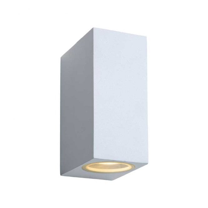 Lucide  Zora 2 Light Square LED Outdoor Up & Down Wall Fitting In White Finish