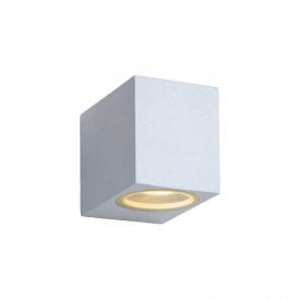 Lucide Zora Single Light Square LED Outdoor Wall Fitting In White Finish