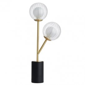 Abel 2 Light Table Lamp - Satin Brass