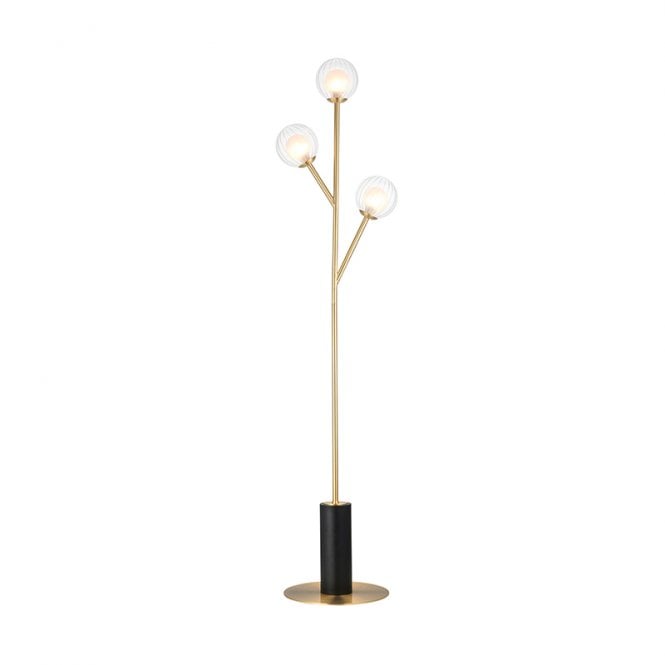 Luxia Abel 3 Light Floor Lamp - Satin Brass