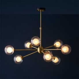 Abel 9 Arm Ceiling Light - Satin Brass