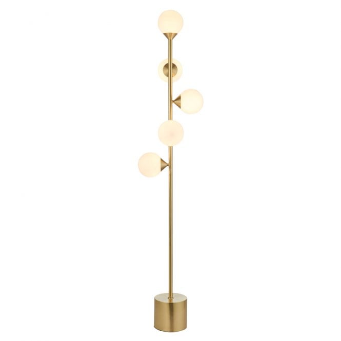 Luxia Abersoch Glass Floor Lamp - Satin Brass