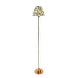 Ashurst 14000 LED USB Rechargeable Touch Floor Lamp - Brushed Brass with Green Shade
