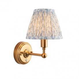 Ashurst LED USB Rechargeable Touch Wall Light - Brushed Brass With Blue Shade
