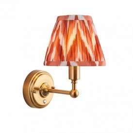 Ashurst LED USB Rechargeable Touch Wall Light - Brushed Brass with Orange Shade
