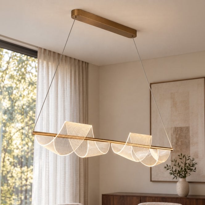Luxia Atlanta LED Bar Ceiling Pendant Light - Gold