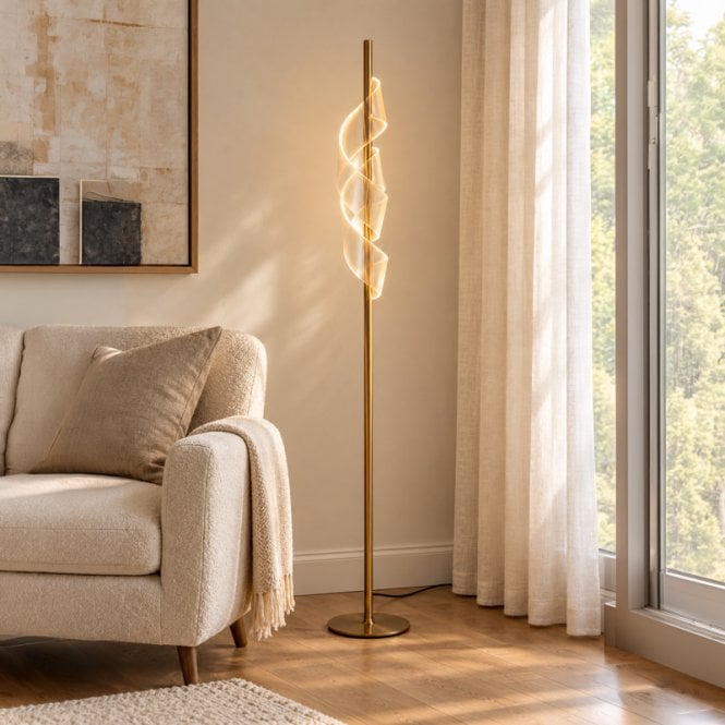 Luxia Atlanta LED Floor Lamp - Gold