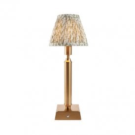 Bakewell LED USB Rechargeable Touch Table Lamp - Brushed Brass with Green Shade