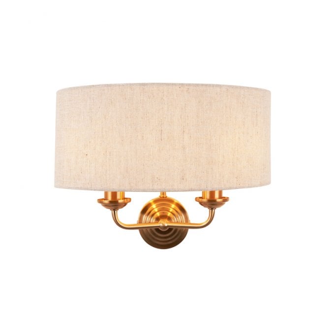 Luxia Bampton Twin Wall Light - Vintage Brass