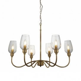 Beaulieu 6 Arm Chandelier - Antique Brass