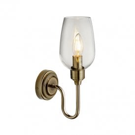 Beaulieu Glass Wall Light - Antique Brass