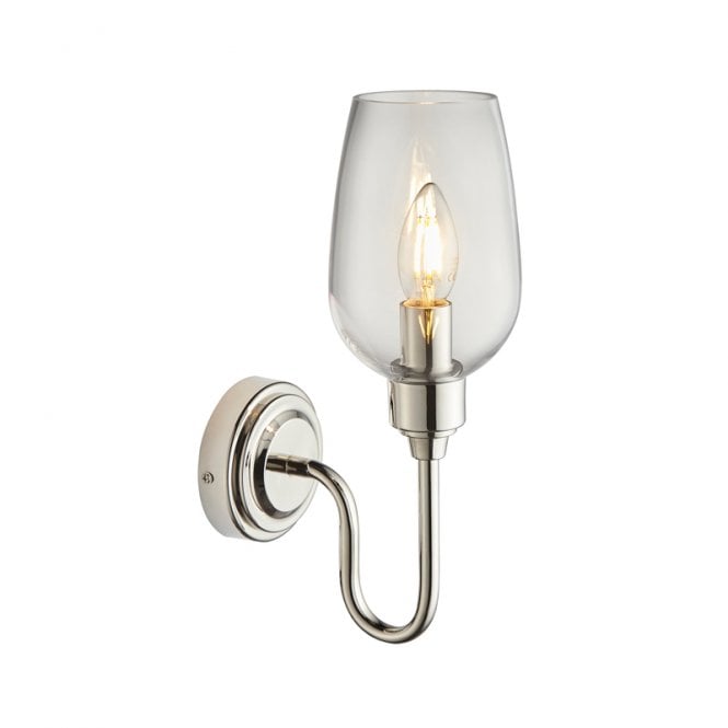 Luxia Beaulieu Glass Wall Light - Nickel