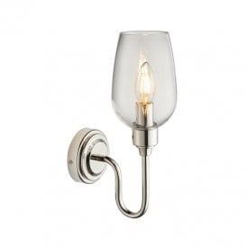 Beaulieu Glass Wall Light - Nickel
