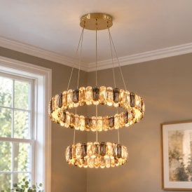 Luxia Biarritz LED Glass Chandelier - Gold