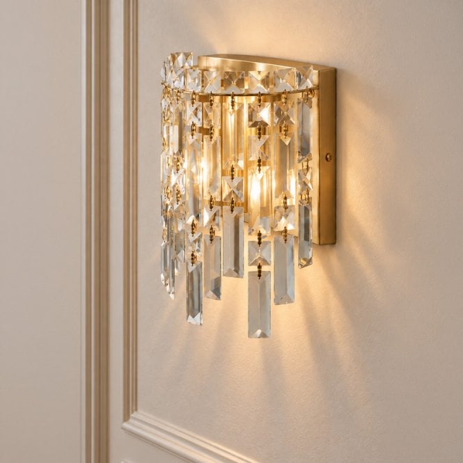 Luxia  Bordeaux Glass Wall Light - Satin Brass