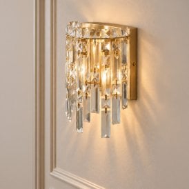 Luxia Bordeaux Glass Wall Light - Satin Brass