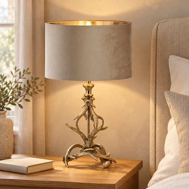 Luxia  Braemar Antler Table Lamp - Silver