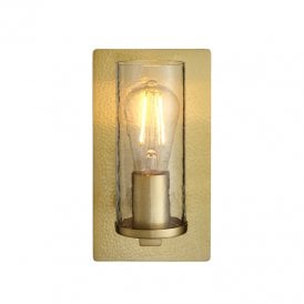 Brooklyn Glass Flush Wall Light - Hammered Brass