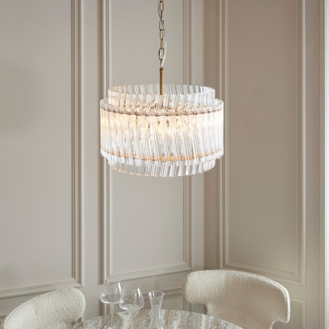 Luxia  Cici Glass Chandelier - Brass
