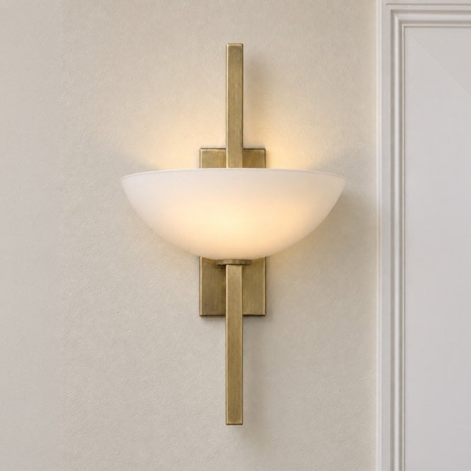 Luxia  Dakota Glass Wall Light - Satin Brass