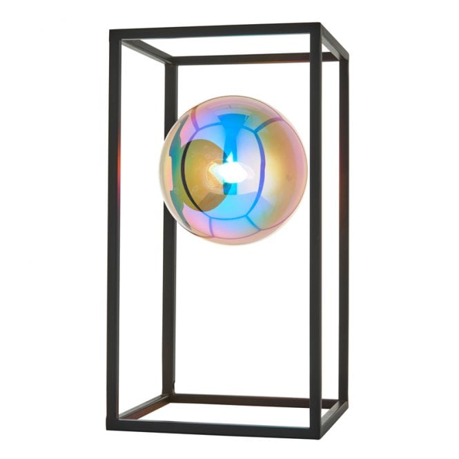 Luxia Daphne Iridescent Glass Table Lamp - Matt Black