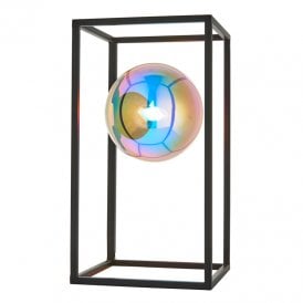 Daphne Iridescent Glass Table Lamp - Matt Black