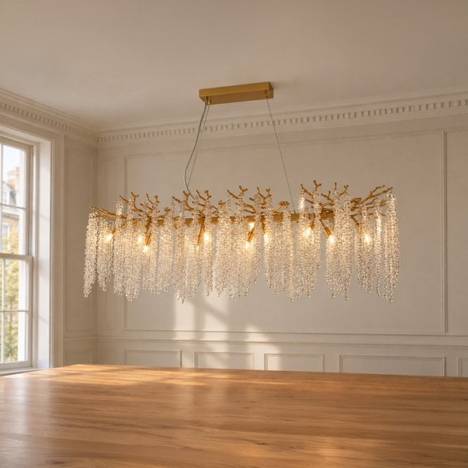 Luxia  Deauville Glass Bar Ceiling Pendant Light - Gold