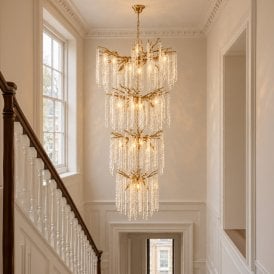 Luxia Deauville Grande Glass Chandelier - Gold