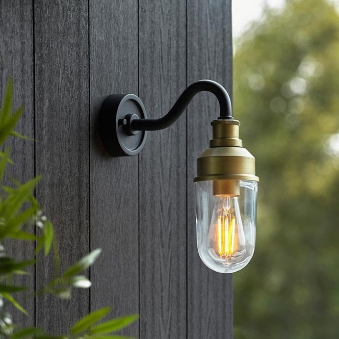 Luxia Delilah Outdoor Wall Lantern - Brushed Gold