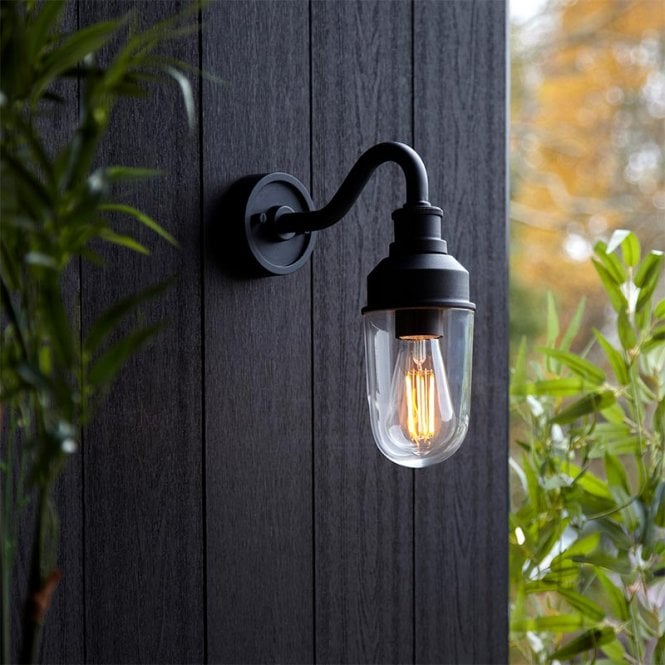 Luxia Delilah Outdoor Wall Lantern - Matt Black