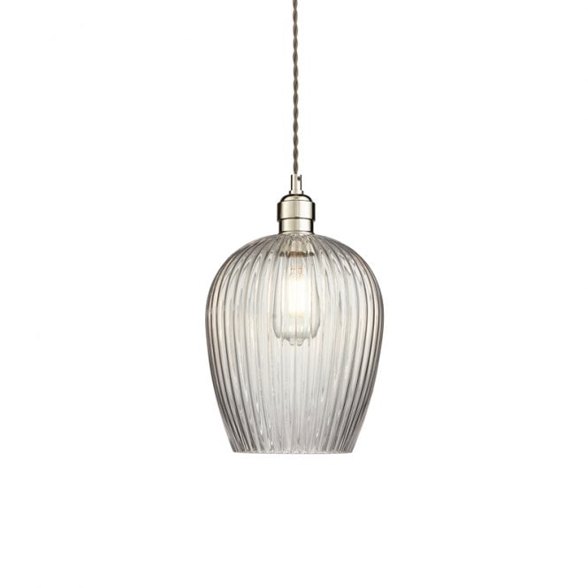 Luxia Edensor Glass Ceiling Pendant Light - Polished Nickel