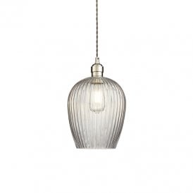 Edensor Glass Ceiling Pendant Light - Polished Nickel