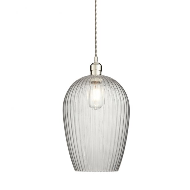 Luxia Edensor Large Glass Ceiling Pendant Light - Polished Nickel