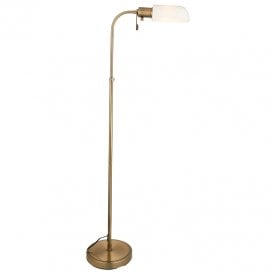 Ellis Glass Floor Lamp - Antique Brass