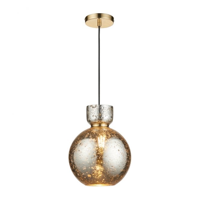 Luxia Eloise Mercury Glass Ceiling Pendant Light - Brass